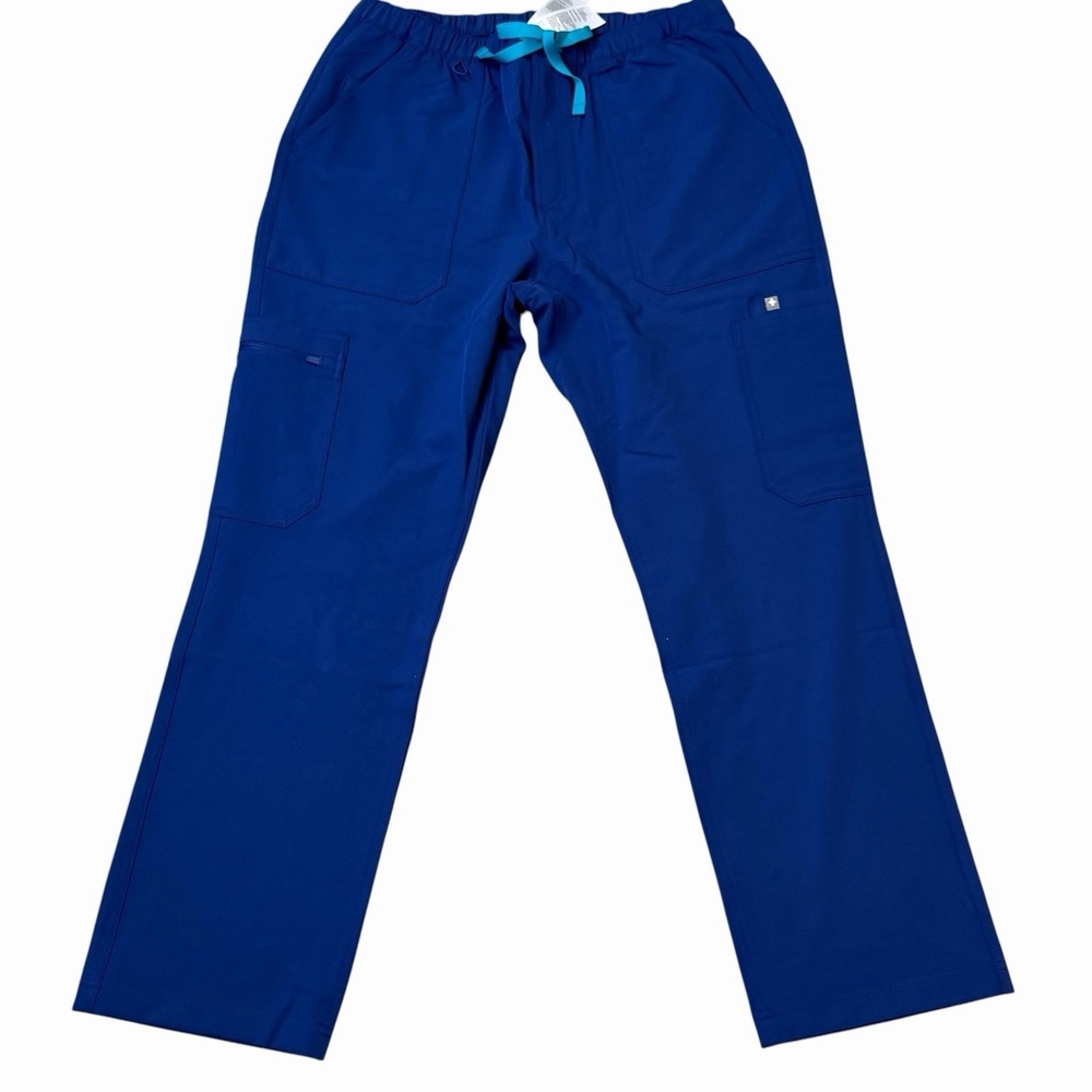 NWT FIGS Technical Collection Cairo Cargo Scrub Pants Navy Blue Sz Large PO#7068